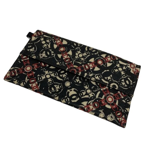 CHANEL Coco Travel Line Black Red Cream PVC Leather Tote Bag 963-073125 - Picture 10 of 14